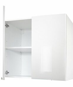 Berlenus CP8HB – Mobile alto da cucina con uno 2 ante, colore: Bianco brillante