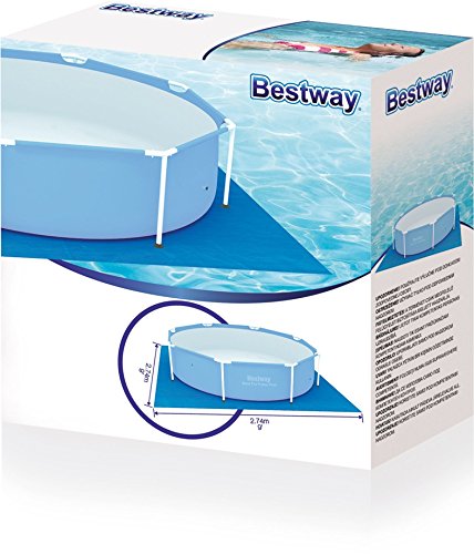 Bestway Pool Ground Cloth 274cm x 274cm – pool accessories (Ground cloth, Blue, Full color box)