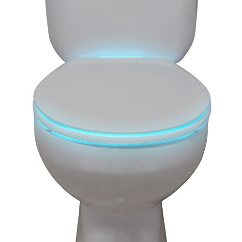 Ideal Products Luce per il WC Adattabile a qualsiasi modello di water Attivato con un Sensore del Movimento in 8 diversi COLORI che si possono schegliere con un semplice bottone – Abbellisce il water adattandolo in base a la Decorazione – Evitando luci abbaglianti nella notte, e previene accidenti.