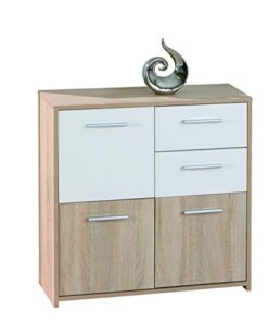 Links – Ischia C2 – Buffet. Dim: 77x30x77 h cm. Col: Rovere, Bianco. Mat: Nobilitato.