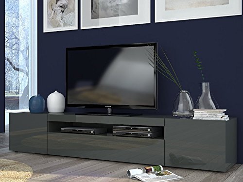 Mobile porta tv grigio antracite Mojito. Dimensioni in cm (L-A-P): 200 – 36,2 – 40