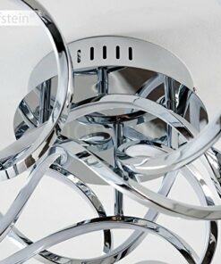 Plafoniera LED Moderna Pasadena – Lampadario a Soffitto con Spirali Color Cromo dal Design Originale – Lampada Efficiente e Luminosa adatta per Salotto Soggiorno Camera da Letto con Onde