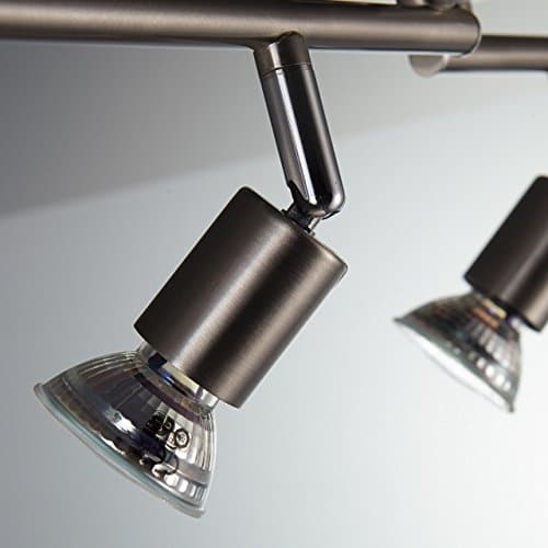 Faretti LED da soffitto orientabili I plafoniera moderna da soffitto per l’illuminazione da interno I luce calda I corpo metallo, color nickel opaco I include 4 lampadine da 3W GU10 230V IP20