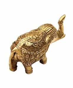 SouvNear 10,7 cm Trunk-up Baby Elephant Figurines/Statua – Scultura in Ottone Decorativo Elefante – Home/Office Decor
