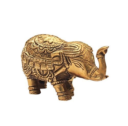 SouvNear 10,7 cm Trunk-up Baby Elephant Figurines/Statua – Scultura in Ottone Decorativo Elefante – Home/Office Decor