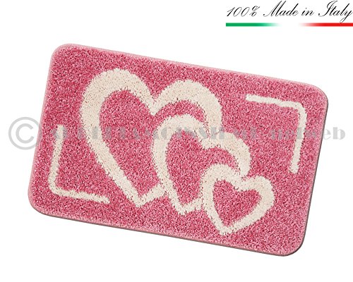 Tappeti bagno shaggy PARURE SET 3 PEZZI cuori moderni morbidissimi ... Tappeti bagno shaggy PARURE SET 3 PEZZI cuori moderni morbidissimi ...