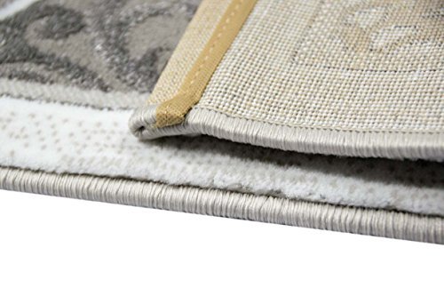 tappeto Designer Tappeto moderno tappeto da salotto con il modello grigio Crema beige Größe 80×150 cm