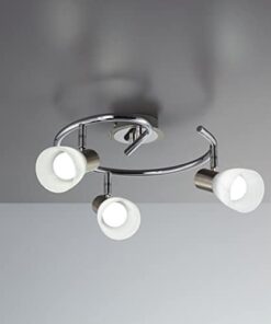 Lampada da soffitto a LED con 3 luci orientabili, forma a spirale, per soggiorno o camera da letto, incl. 3 lampadine 5,5 W E14 230 V IP20