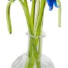 Scultura In vetro, a forma di fiori in campanula blu in vaso