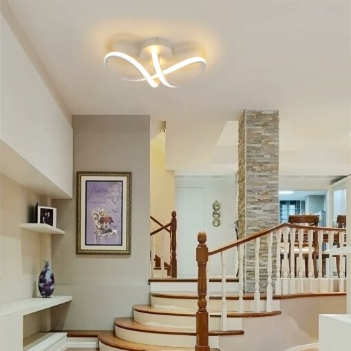 DAXGD Plafoniera led Soffitto Moderne, Lampadario LED Curva 20W 2500 Lm, Lampada da Soffitto Bianco Caldo 3000K per Soggiorno, Camera da letto, Cucina e sala da pranzo