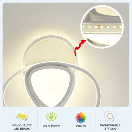 Tealight Lampada da Soffitto LED Moderna, Lampadario Soggiorno 36W 4050lm, Lampadario Camera da Letto per Soggiorno Cucina Bagno Camera da Letto Corridoio, Luce Naturale 4500K, Diametro 30cm