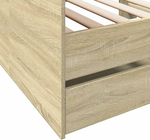 Festnight Divano Letto Singolo, Letto Singolo con Contenitore, Struttura Divano Letto, Divano Letto con Cassetti, in Legno Multistrato Rovere Sonoma 75x190 cm