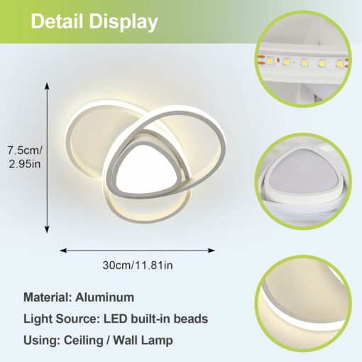 Tealight Lampada da Soffitto LED Moderna, Lampadario Soggiorno 36W 4050lm, Lampadario Camera da Letto per Soggiorno Cucina Bagno Camera da Letto Corridoio, Luce Naturale 4500K, Diametro 30cm