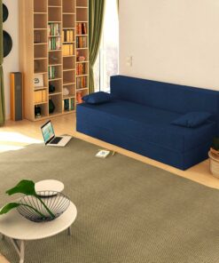 Baldiflex Divano Letto 3 Posti Modello TreTris Rivestimento Sfoderabile e Lavabile, Colore Blu